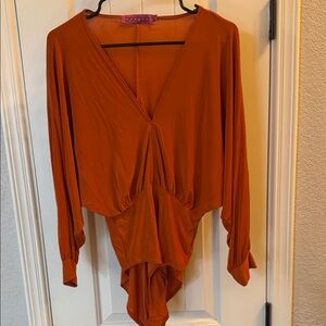 Boohoo Rust Orange Bodysuit
